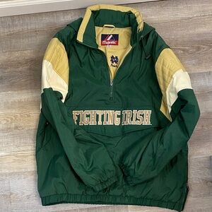 *SOLD* Majestic Notre Dame Fighting Irish Pullover Jacket with Hood NCAA XL